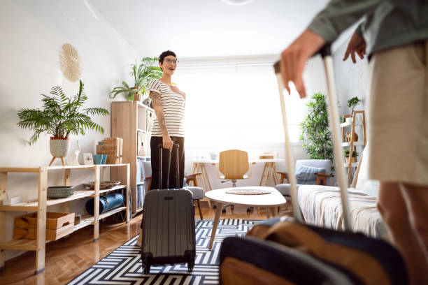 istock Young Caucasian woman can't hide her excitement after she arrived at the accommodation 1408230635