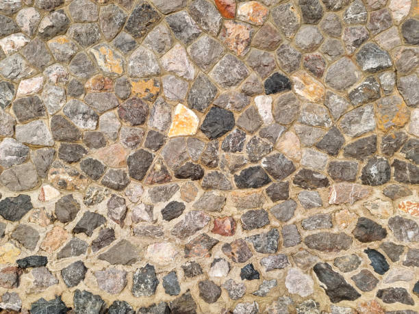 istock abstract shape rock wall with concrete masonry grunge surface textured. design stone decorate house. 1408235525