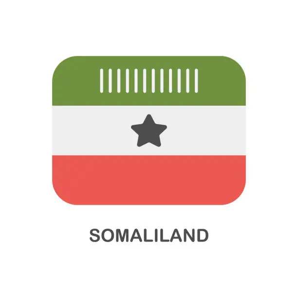 Vector illustration of Flag of Somaliland - Vector Rectangle Flat Icon