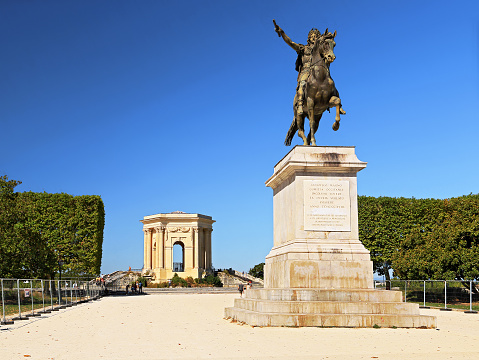 Equestrian statue of Mihailo Obrenovic III, Prince of Serbia, on the Republic Square of Belgrade. The statue was erected by the Italian sculptor Enrico Pazzi in 1882.