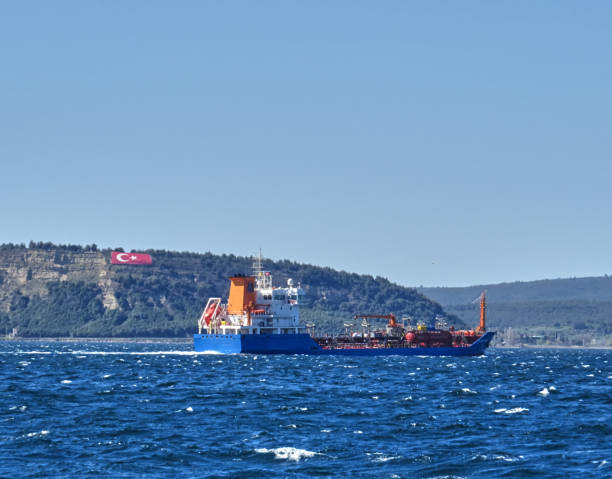 istock Tanker ship crossing Canakkale strait 1408241252