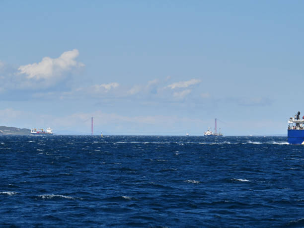 istock Cargo ship crossing the strait , 1915 Canakkale Bridge in background 1408244783