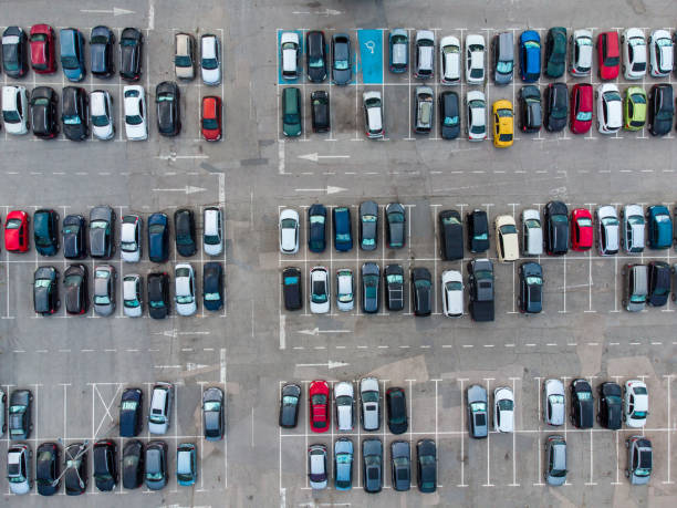 istock Aerial view of automobile parking 1408245962