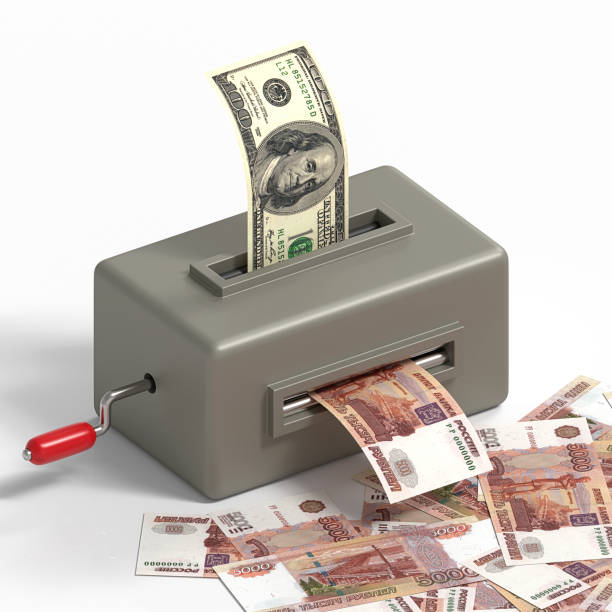 istock The concept of converting the U.S. dollar into Russian rubles. 3d rendering. 1408247398