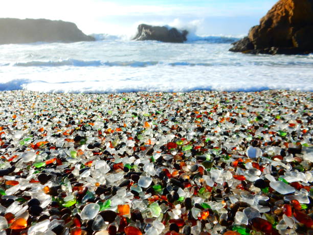 glas beach, kalifornien - mendocino county northern california california coastline stock-fotos und bilder