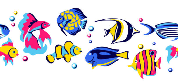Animal fish realistic and abstract vector material Free Clipart