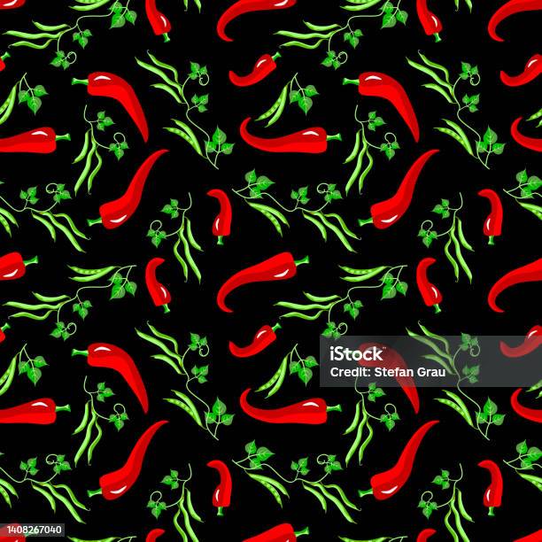 Pepperoni Pattern Vector Pepperoni With Beans Seamless Pattern Stock Illustration ...