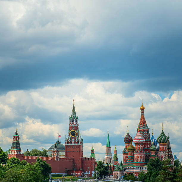 istock St. Basil's Cathedral and Kremlin Walls and Tower in Red square. 1408268490