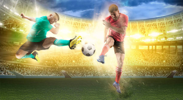 istock Two football player man in action 1408271631