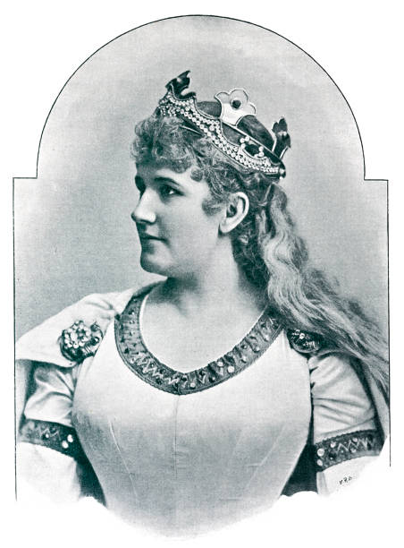 Katharina Klafsky,  Opera singer (soprano) Illustration from 19th century. 1895 stock illustrations