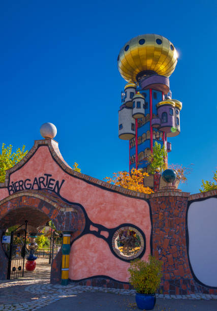 Kuchlbauer tower by architect Friedensreich Hundertwasser, Kuchlbauer Brewery, Abensberg, Lower Bavaria, Bavaria, Germany, Europe, October 14, 2019