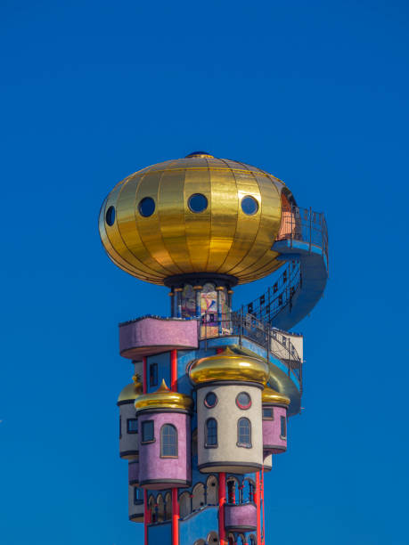 Kuchlbauer tower by architect Friedensreich Hundertwasser, Kuchlbauer Brewery, Abensberg, Lower Bavaria, Bavaria, Germany, Europe, October 14, 2019