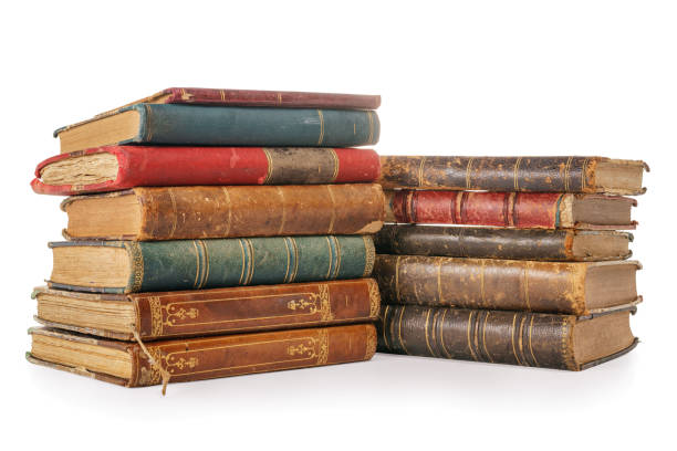 istock Old books isolated on white with clipping path 1408278762