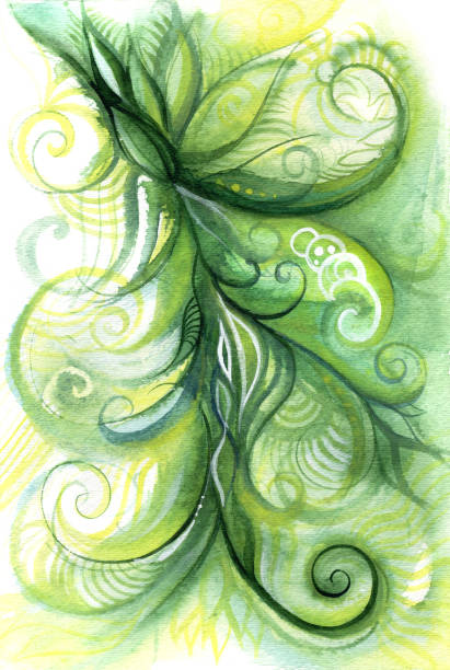 자연 - nature symmetry herbal medicine green stock illustrations