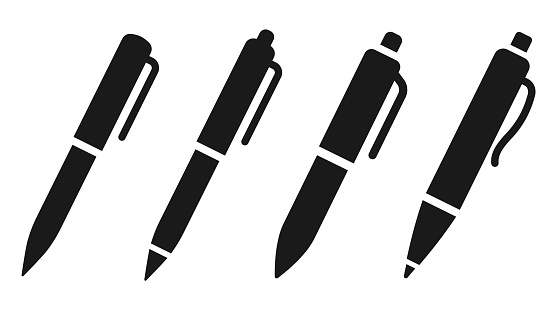 Pen simple icon set. Pen symbol collection. Vector illustration