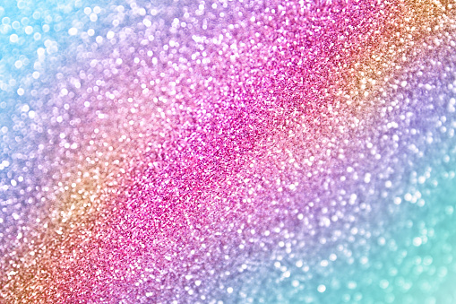 Defocused silver glitter star background