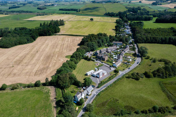 istock High angle view of a small rural village 1408296805