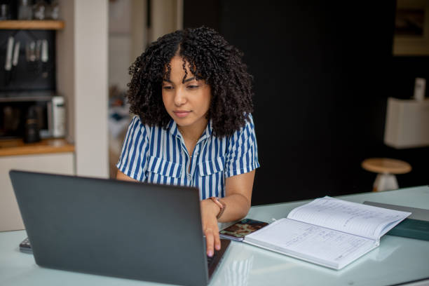 istock Young woman working from home 1408300949