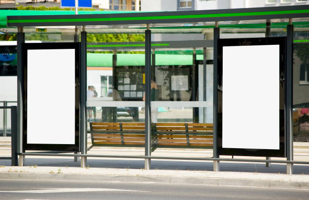 istock Outdoor advertising billboards at the bus stop. 1408301027