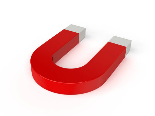 istock Red and Blue Horseshoe Magnet Isolated on White Background. 1408301236