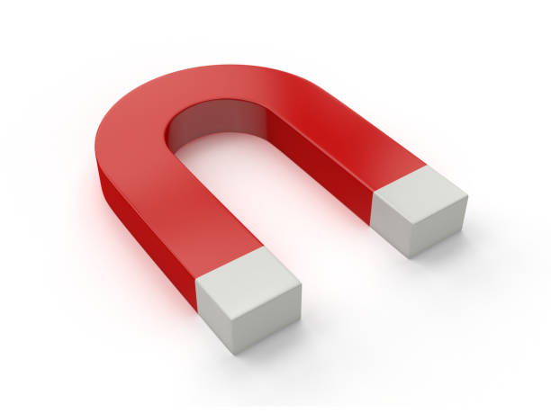 istock Red and Blue Horseshoe Magnet Isolated on White Background. 1408301239