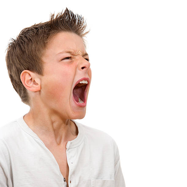 istock Close up portrait of boy shouting 140830297