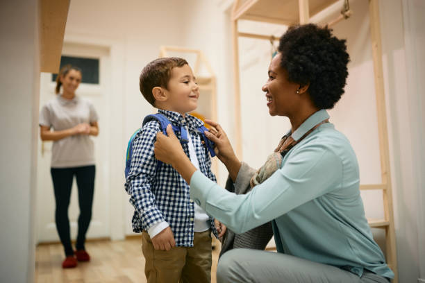 istock Have a wonderful day at preschool, my dear! 1408303987