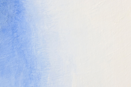 Closeup oil painting, white and light blue abstract background with copy space, full frame horizontal composition