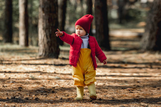 istock Little girl walking in the forest 1408309723