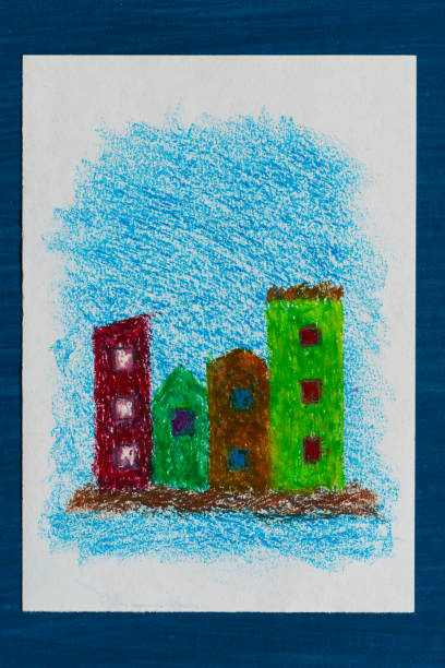 istock Child's Drawing -city ​​night 1408314917