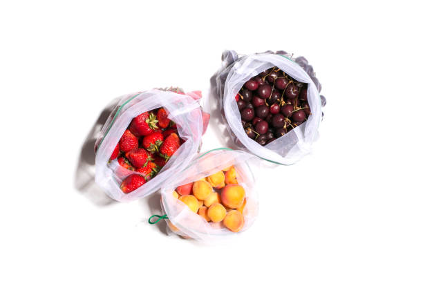 istock berries in eco bags, eco-friendly use 1408326627