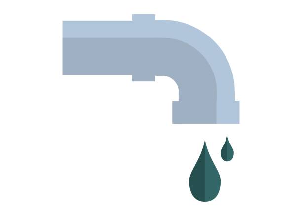 폐수 및 하수도 파이프. 간단한 평면 그림 - pipe pvc drain sewer stock illustrations
