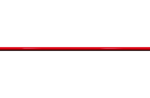 One straight red line 3d. Limit or border, finish line or closed. Red long thread of yarn, string. Thin brush stroke, on a white background. Vector illustration. Horizontal line of paint