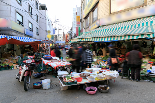 Asian Street Market in Seoul, Korea