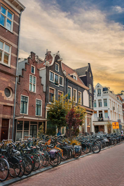istock houses and bicycles in Amsterdam Netherlands 1408336630