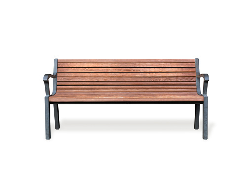 Wooden Park Bench isolated on white background. 3D render