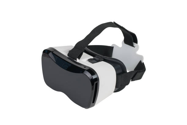 istock Black and white vr glasses isolated on a white background. 1408342700