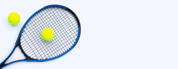 istock Tennis racket with balls on white. 1408343600