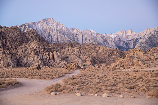 Alabama Hills located near the eastern slope of the Sierra Nevada in Inyo County, near Lone Pine, California