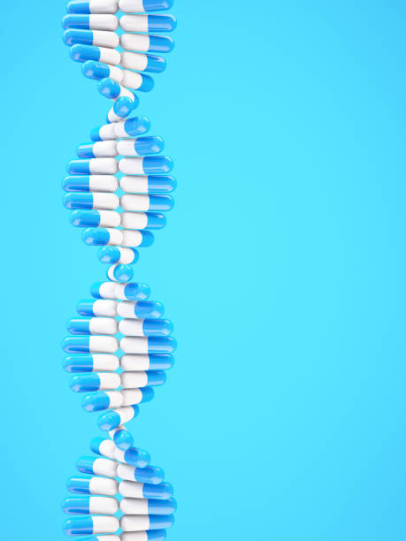 istock Dna molecule made from Medicine pill capsules,3d medical background 1408348567