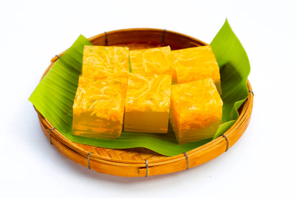 Sweet egg floss jelly. Thai dessert