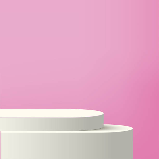 istock 3d pink podium and minimal pink wall scene. 3d podium minimal abstract background. Vector 1408352623