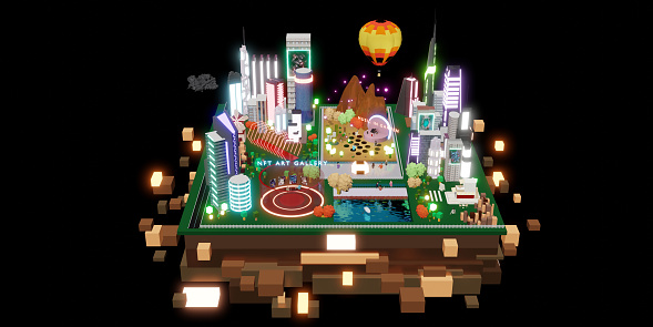 Trading the land in the sandbox and Metaverse the sandbox Land Gamers using 3D Illustration