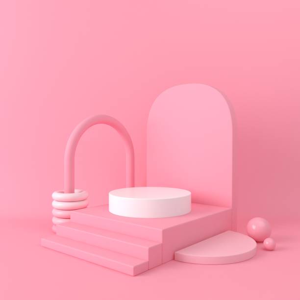 istock Abstract minimal scene, design for cosmetic or product display podium 3d render. 1408357617