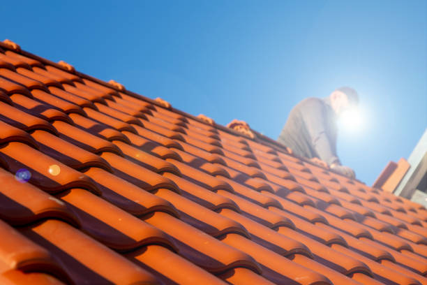 istock Roofing work, new covering of a tiled roof 1408361154