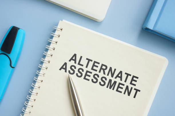 istock Notebook for alternate assessment on the desk. 1408369349