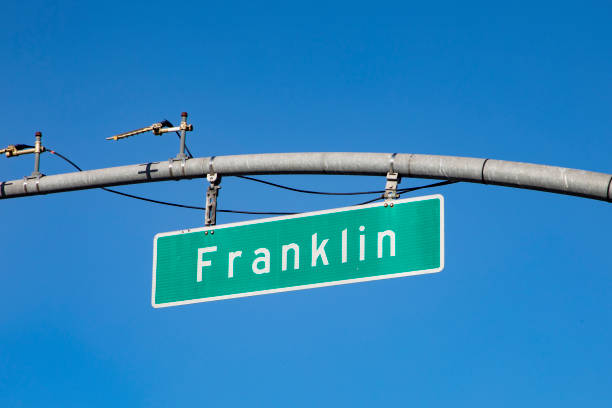 istock street name Franklin in San Francisco 1408373187