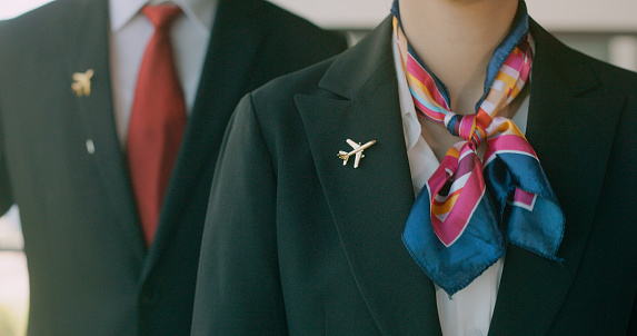 Cabin crew walking together to work.