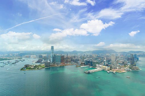 Overlooking Victoria harbor of Hong Kong in early spring of 2024, you could see vitality of the city.