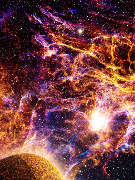 istock Starry sky and astronomical fog 1408377581